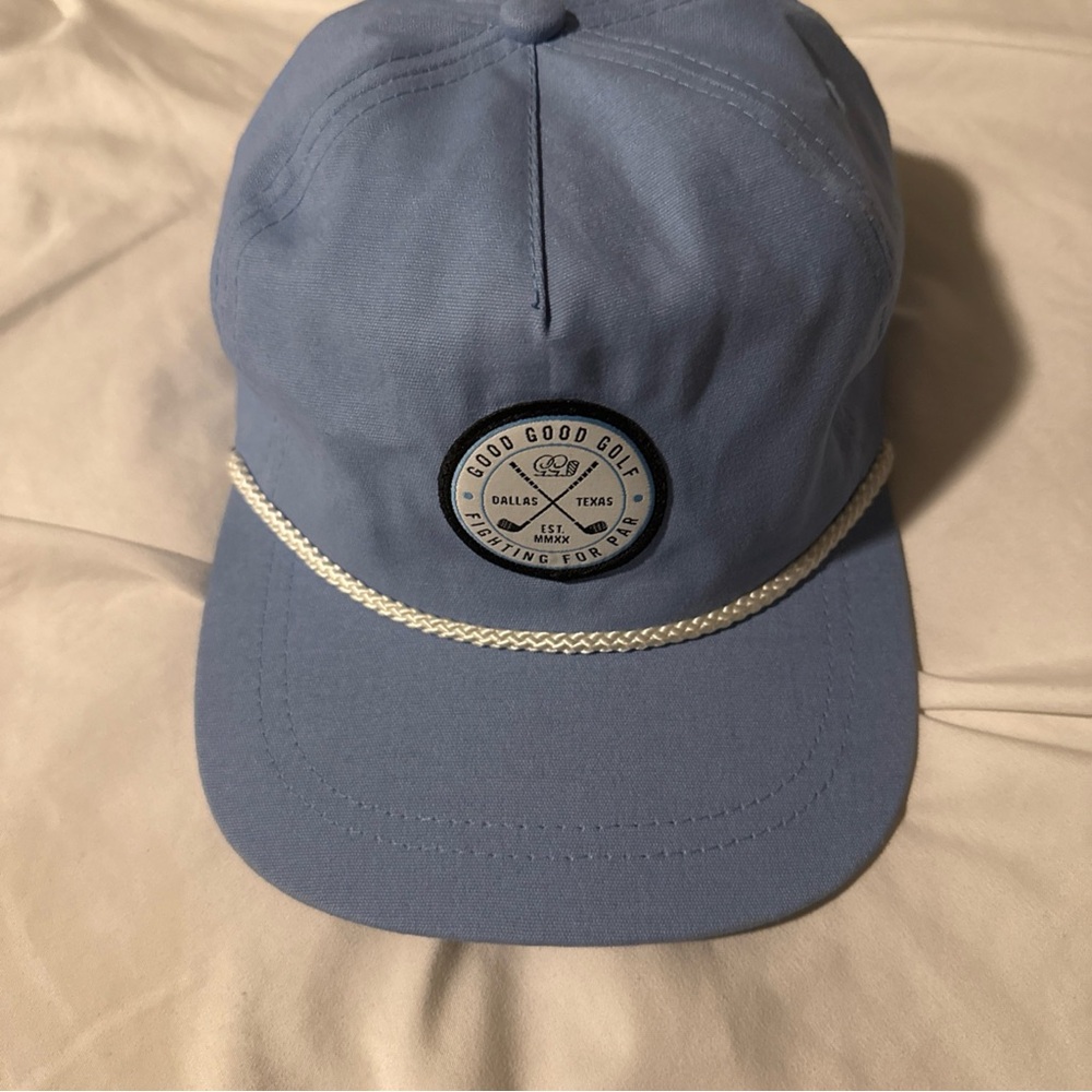 Light Blue Rope-Trim Cap